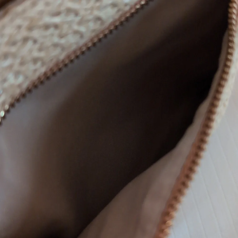EUC Straw And Vegan Leather Crossbody Bag